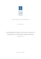 Volontiranje u krizi: Motivacija, iskustva i posljedice volontiranja nakon potresa