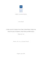 prikaz prve stranice dokumenta Utjecaj kulturne politike Europske unije na razvoj kulturnog sektora Koprivnice